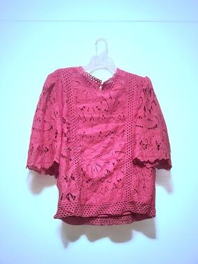 Women's Pink Lace Blouse